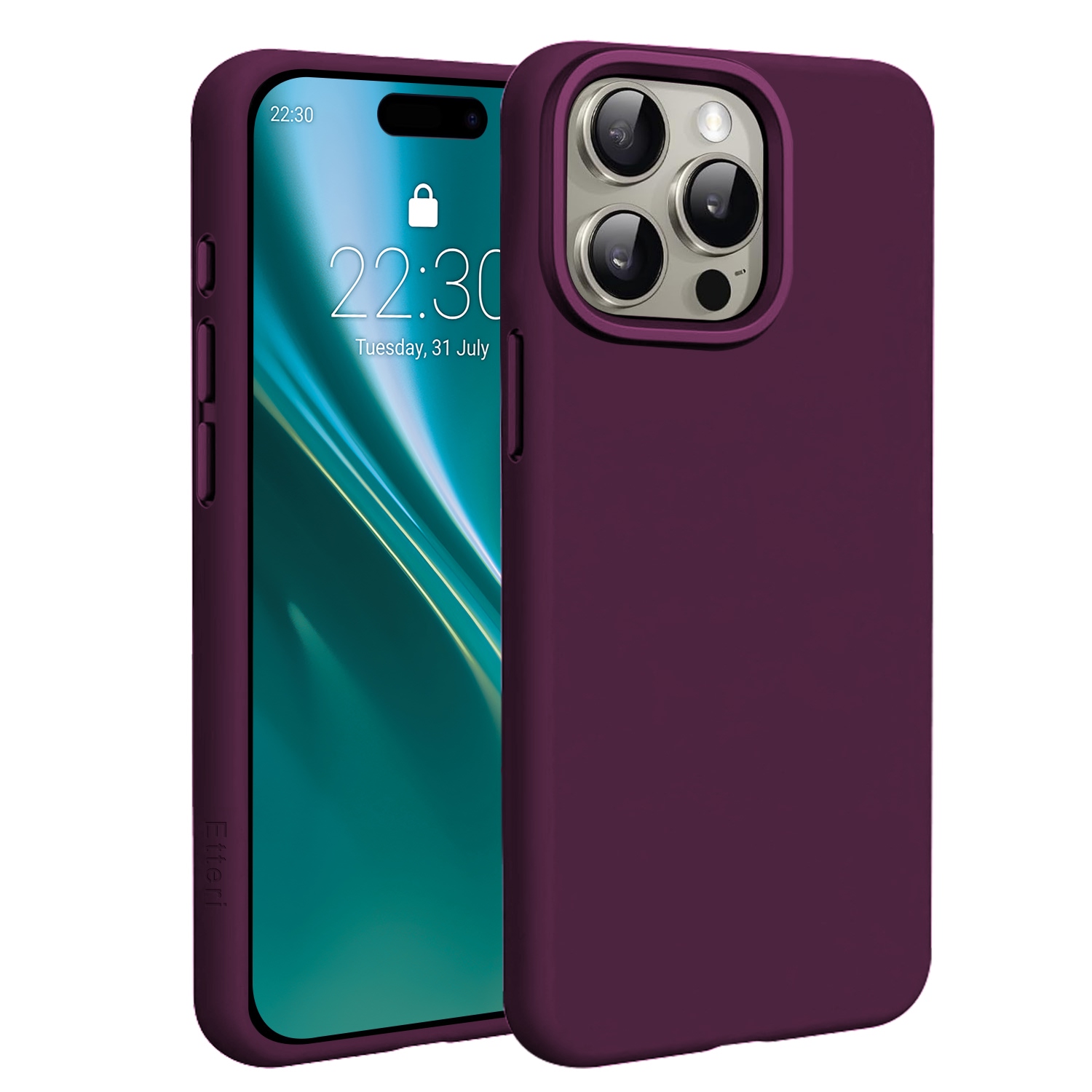 Etteri Silicone Mag skal för iPhone 15 Pro dark cherry