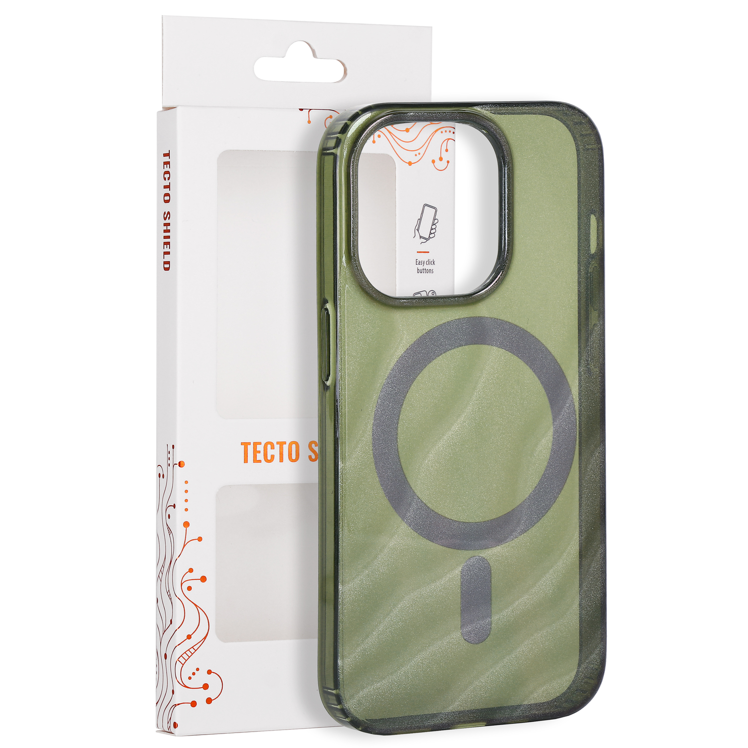 Tecto Shield Desert Mag skal för iPhone 14 Pro dark olive