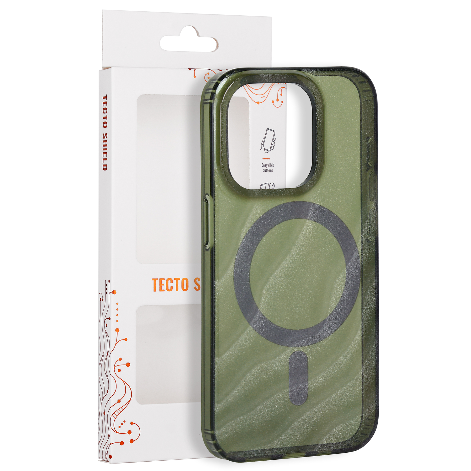 Tecto Shield Desert Mag skal för iPhone 15 Pro dark olive