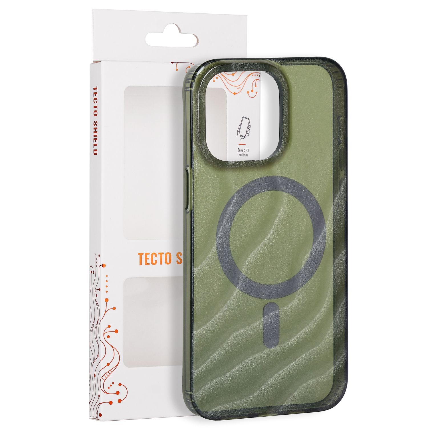 Tecto Shield Desert Mag skal för iPhone 15 Pro Max dark olive