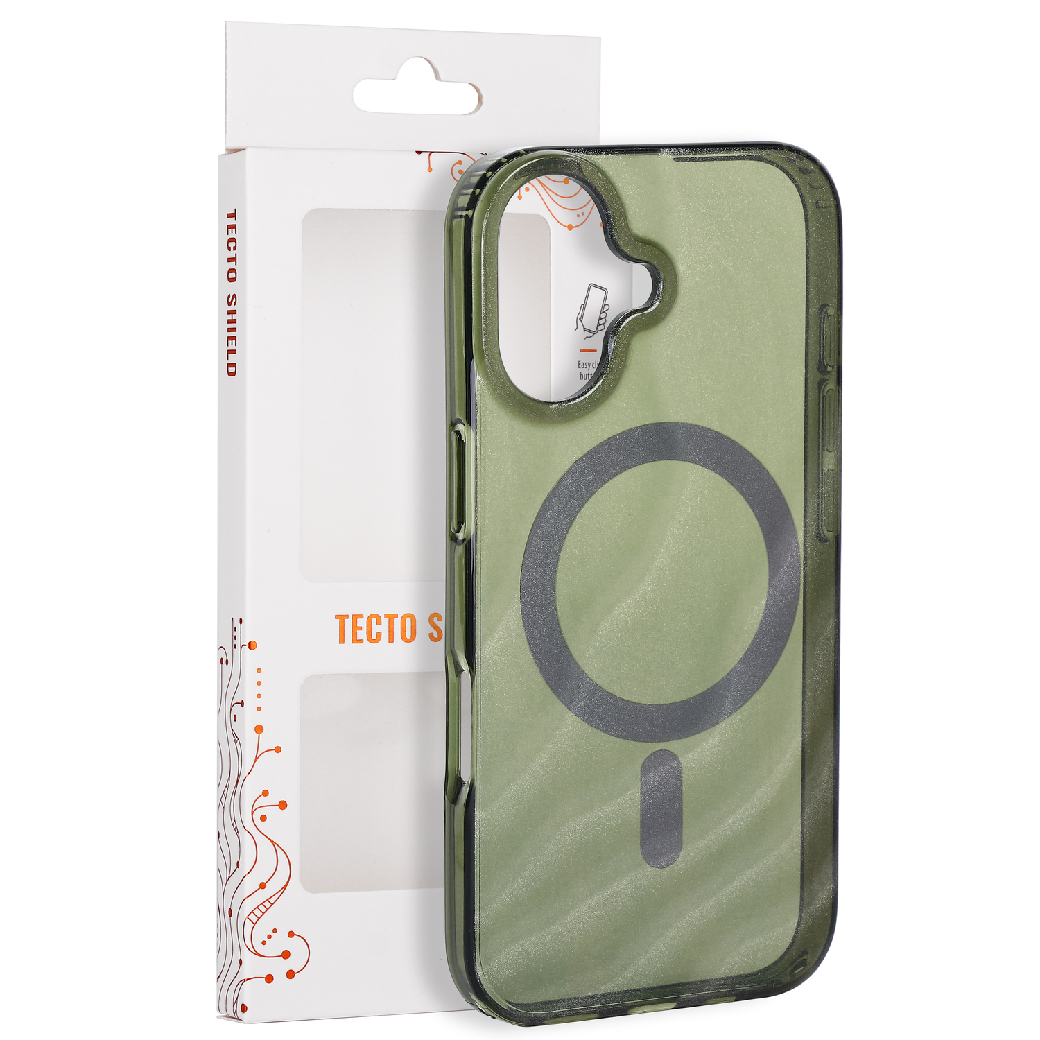 Tecto Shield Desert Mag skal för iPhone 17 dark olive