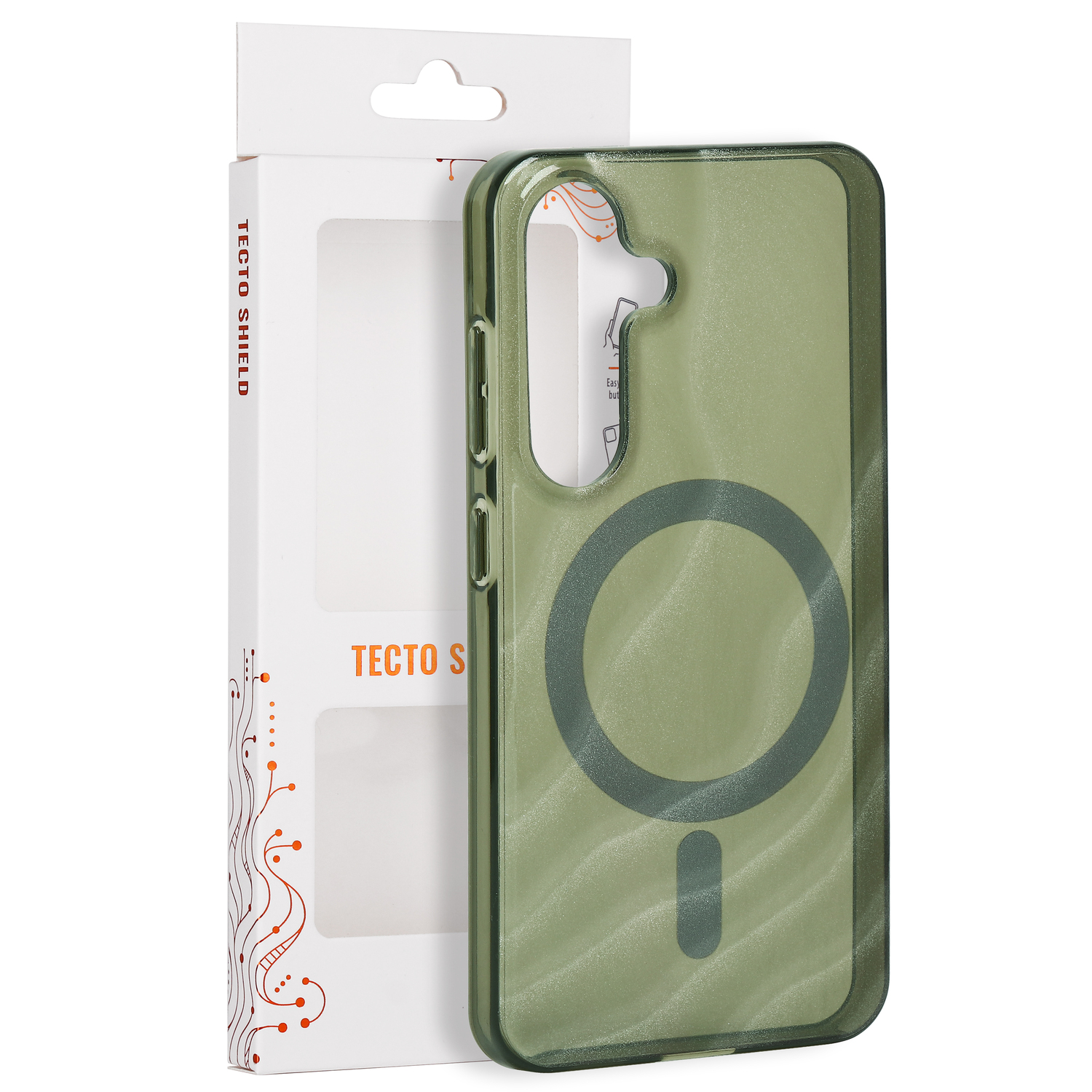 Tecto Shield Desert Mag skal för Samsung Galaxy S25 dark olive