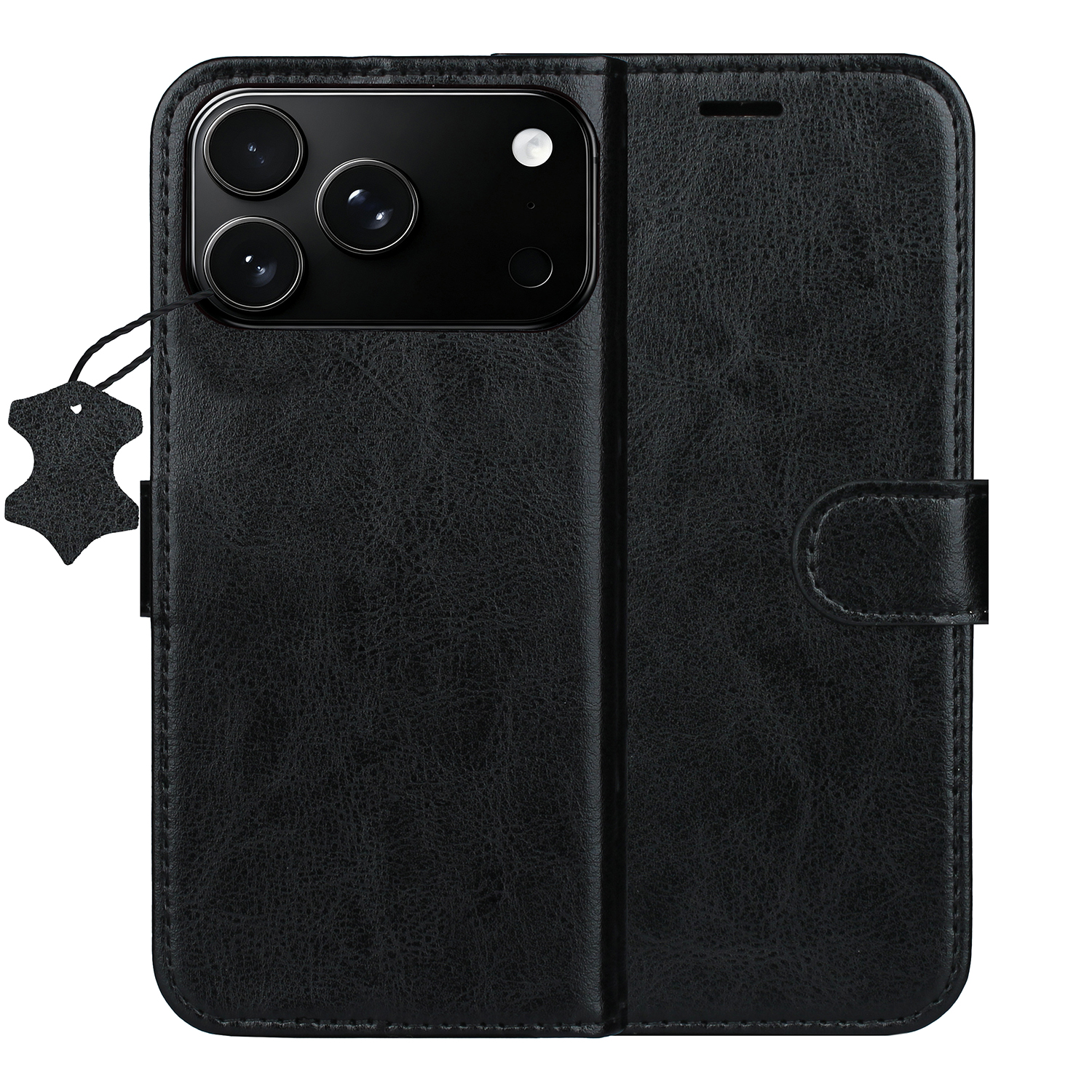 Smart Luxe leather fodral för iPhone 17 Pro Max / 18 Pro Max svart