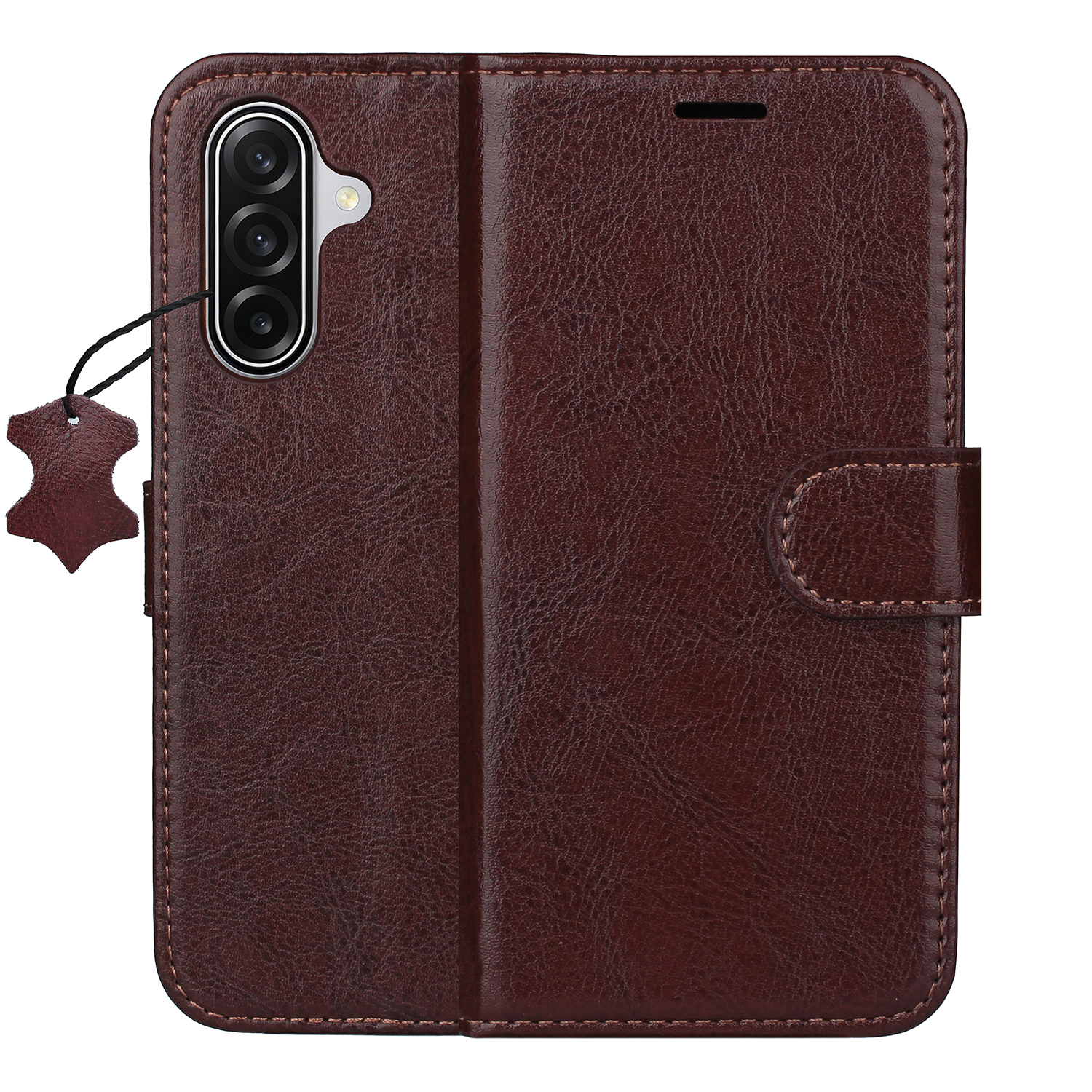 Smart Luxe leather fodral för Samsung Galaxy S25 FE / S26 FE brun