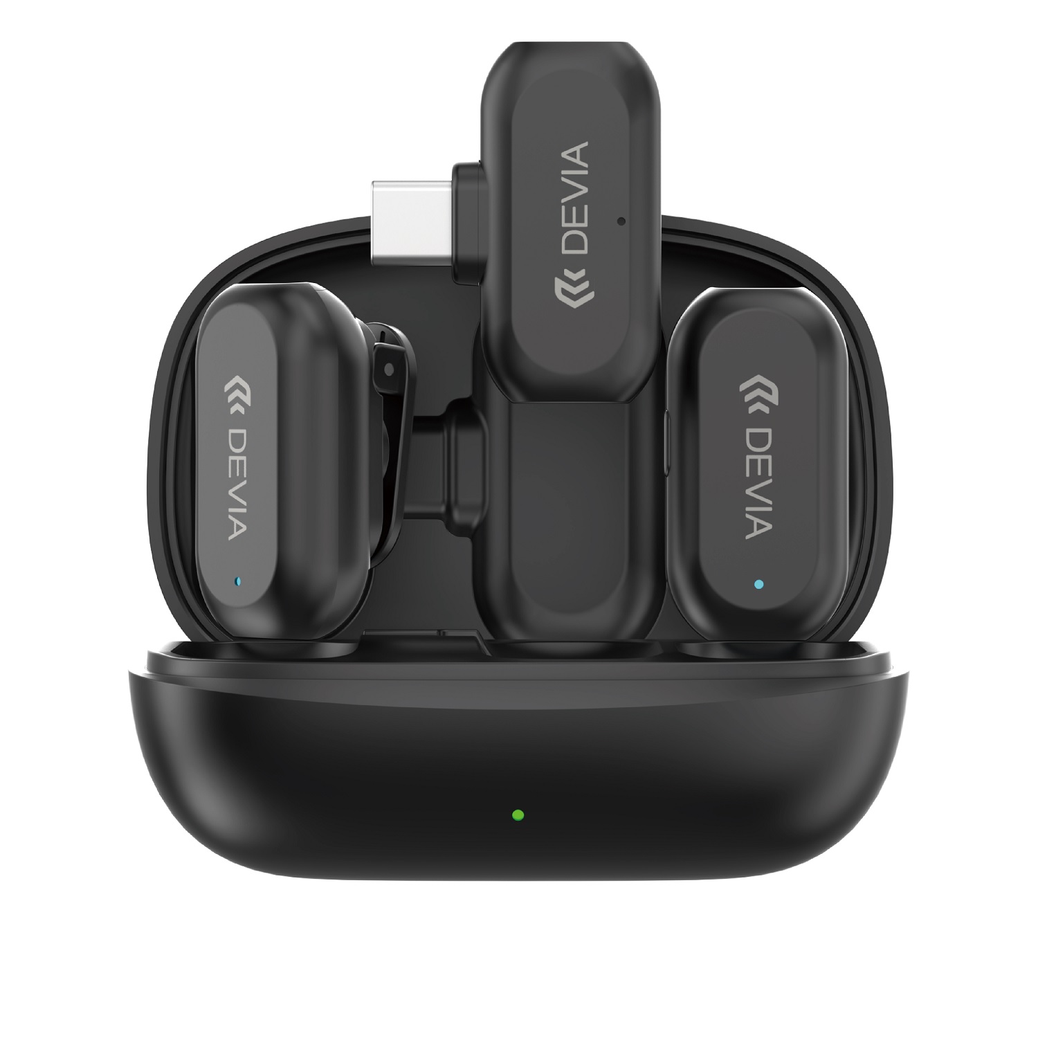 Devia microphone för smartphone USB-C wireless 2in1 svart