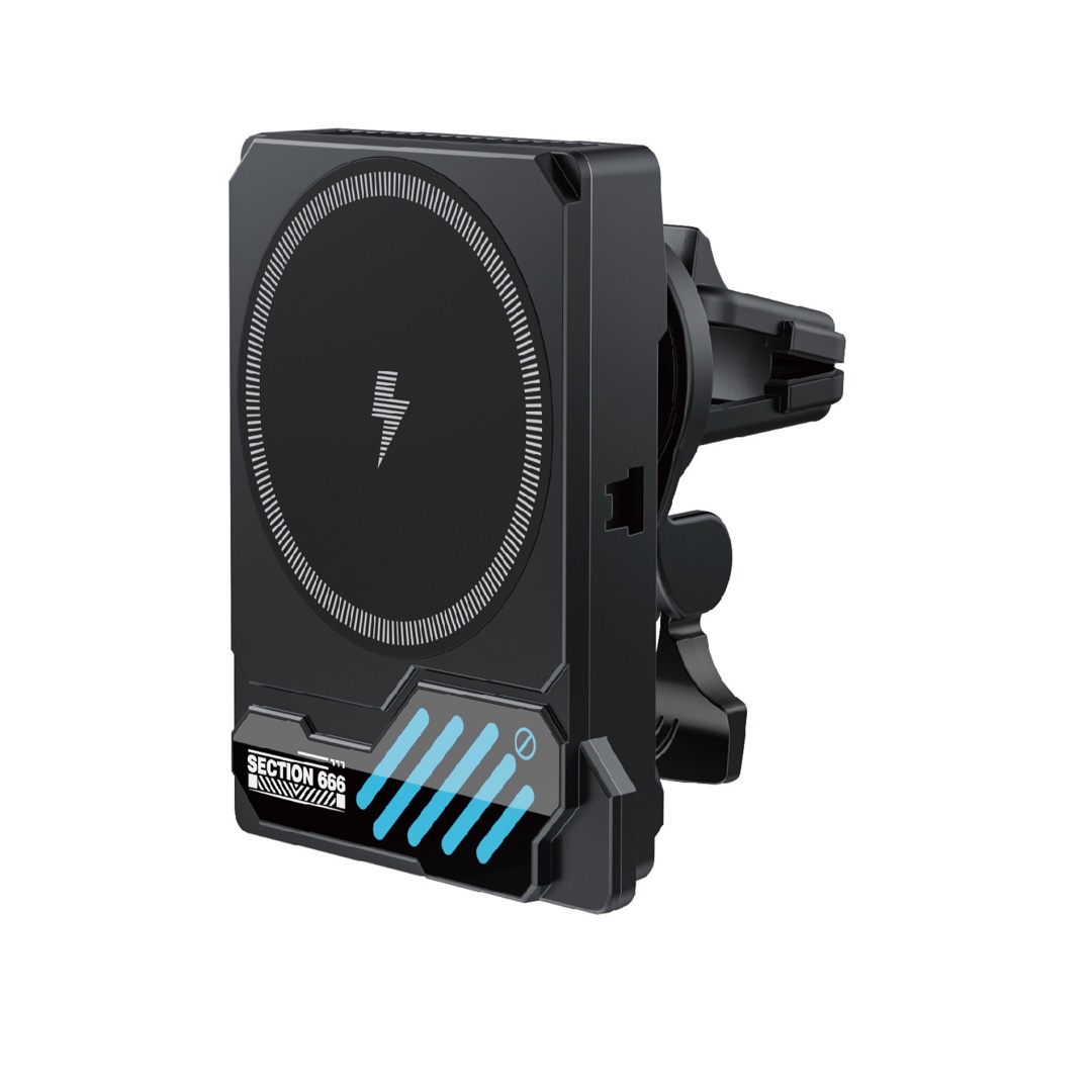 XO car hållare SL14 with wireless inductive laddare 25W svart air vent with LED and cooling
