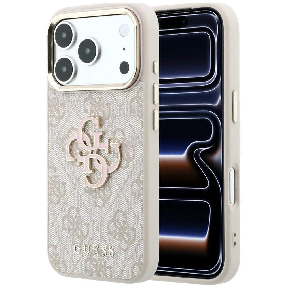Guess 4G & Big Resin Logo fodral för iPhone 18 Pro / iPhone 17 Pro rosa