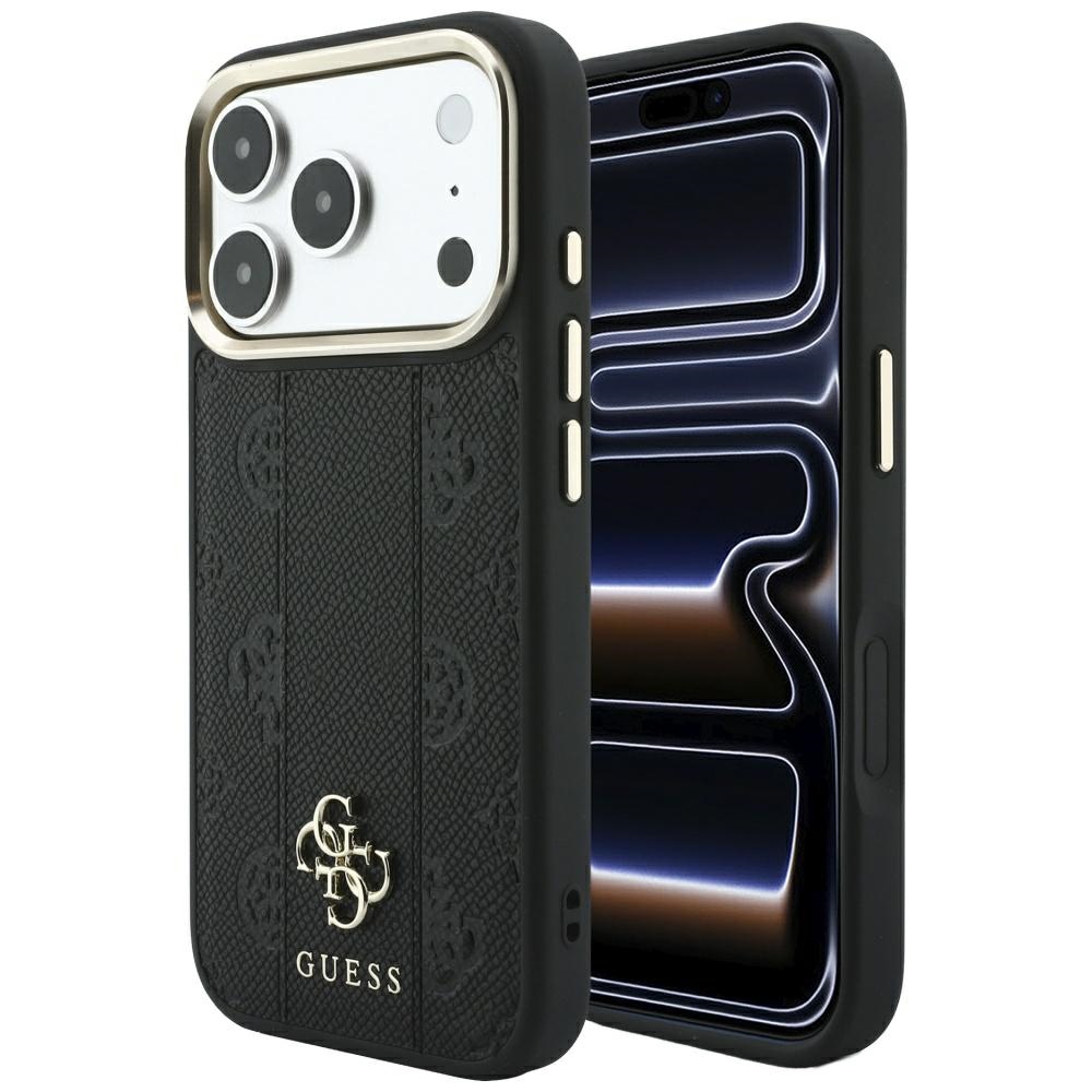 Guess Stripe Peony 4G Logo MagSafe fodral för Iphone 18 Pro / 17 Pro svart