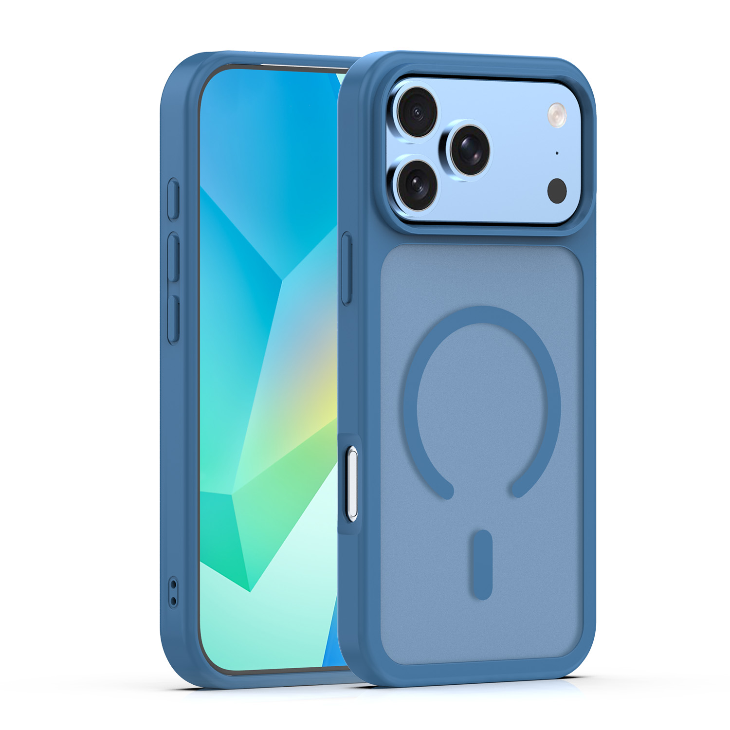 Mag Matt skal för iPhone 17 Pro / iPhone 18 Pro mörkblå big hole