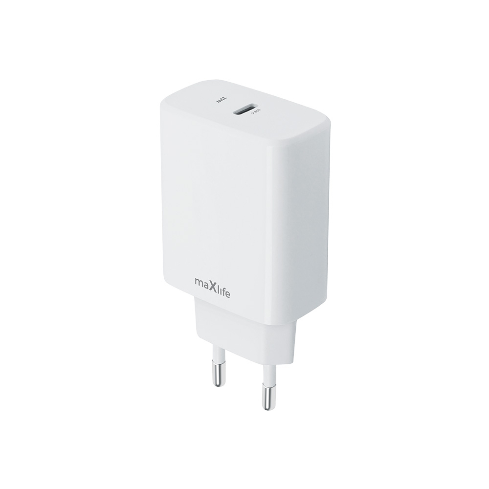 Maxlife MXTC-10-25C PD QC laddare 1x USB-C 25W vit