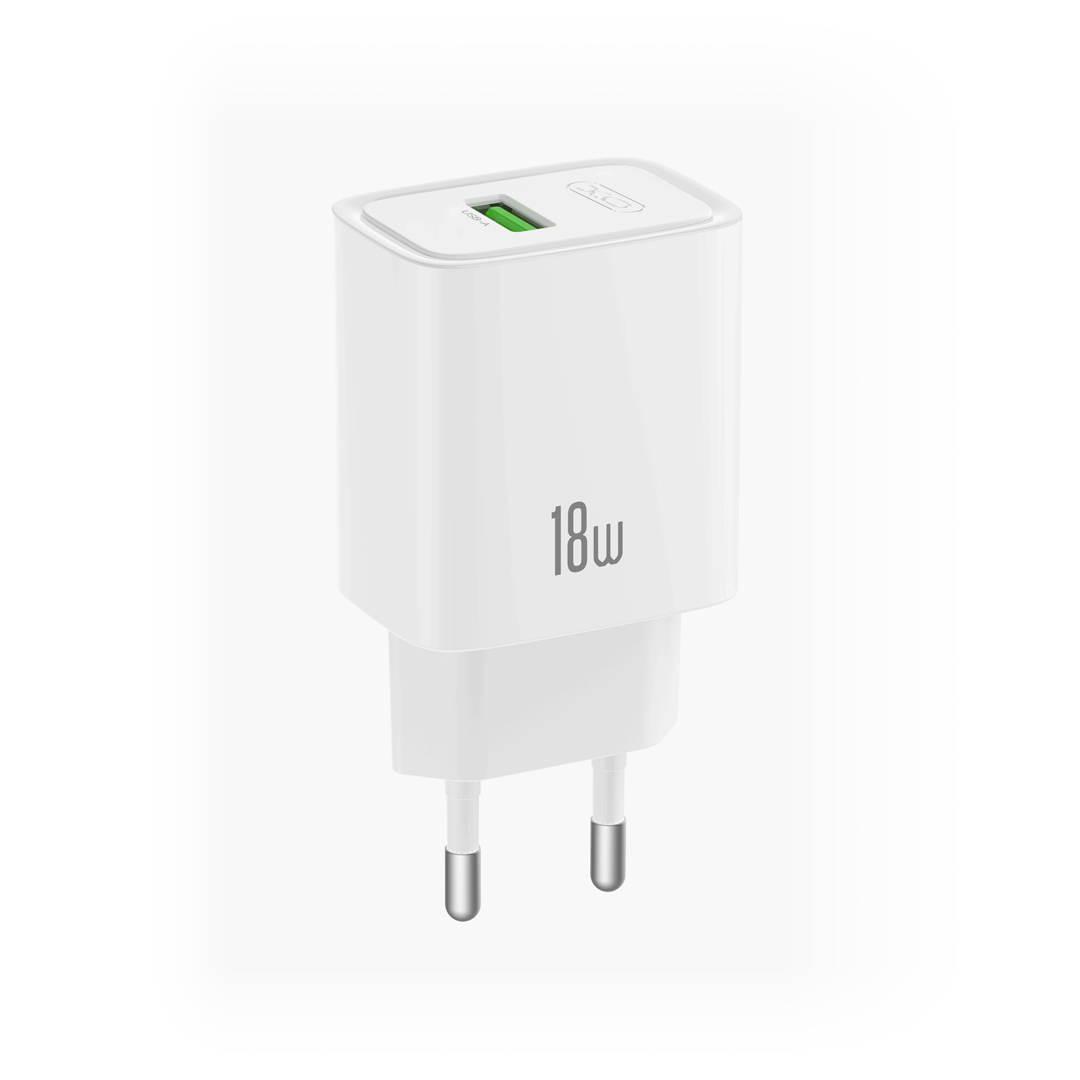 XO wall laddare CE50 QC 18W 1x USB vit