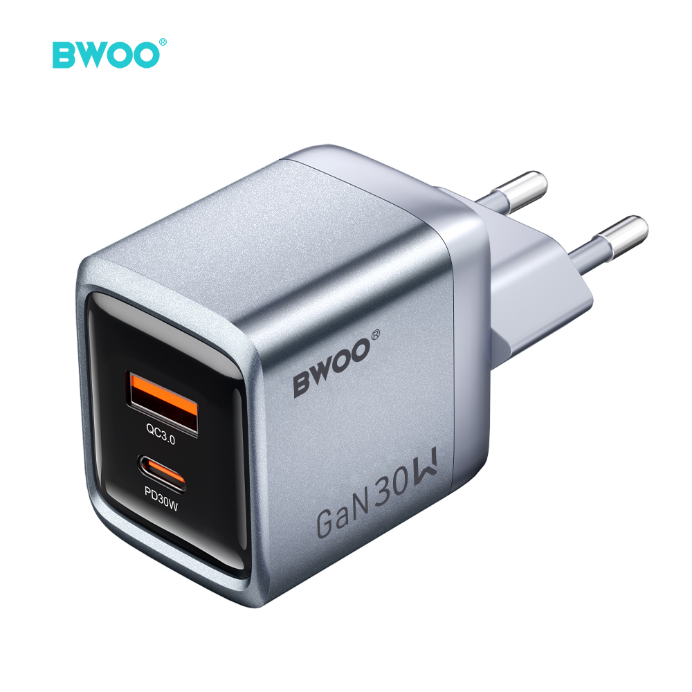 BWOO BO-CDA237 wall laddare 1xUSB-A + 1xUSB-C 3A PD 30W + QC 18W grå with PPS