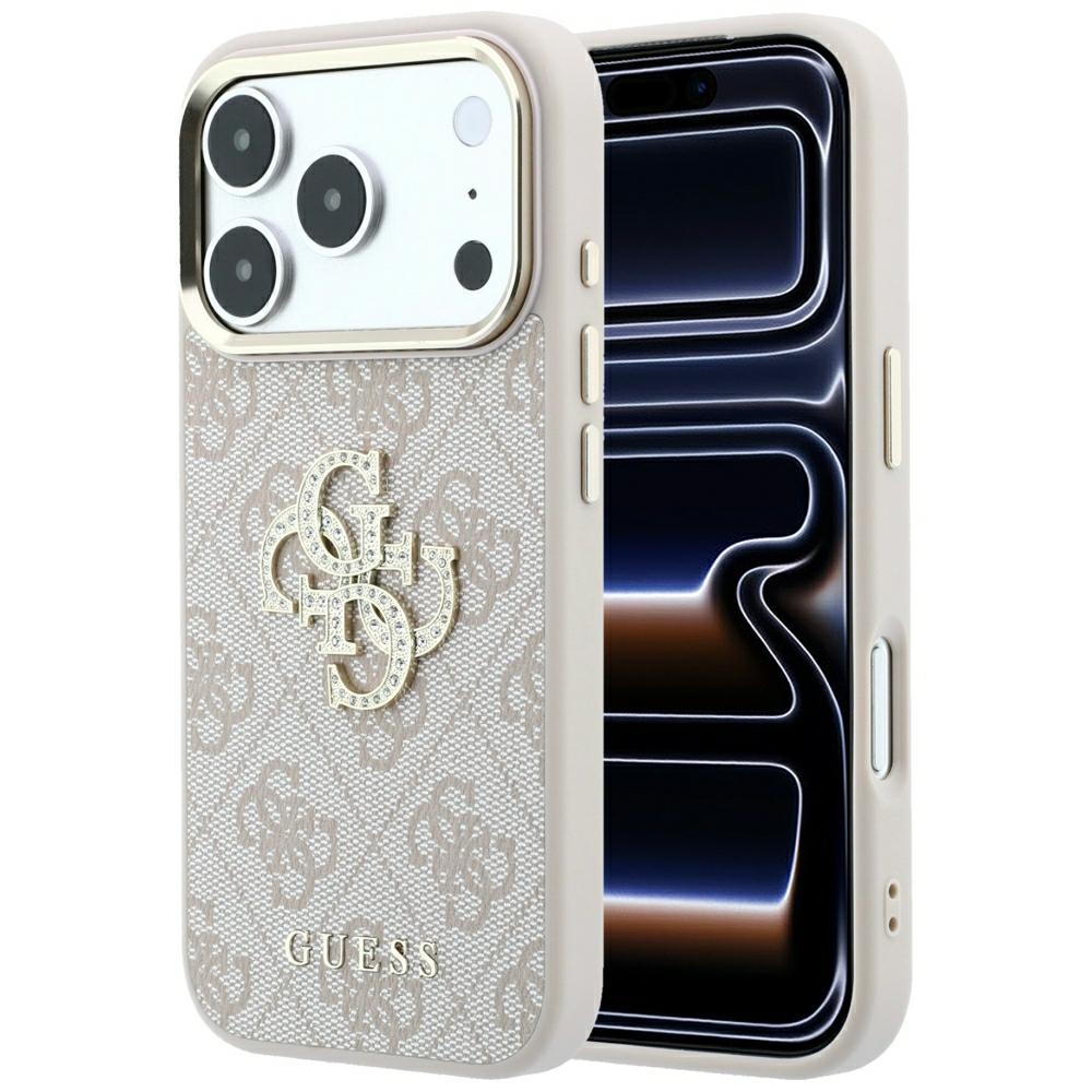Guess 4G & Big Strass Logo fodral för iPhone 18 Pro Max / 17 Pro Max rosa
