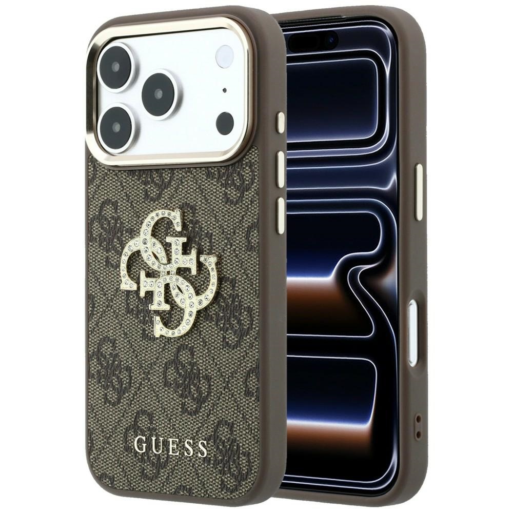 Guess 4G & Big Strass Logo fodral för iPhone 18 Pro / 17 Pro brun