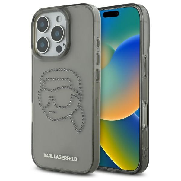 Karl Lagerfeld KLHCP16XHKHDCELK iPhone 16 Pro Max czarny / svart hardcase IML Rhinestones Karl Head