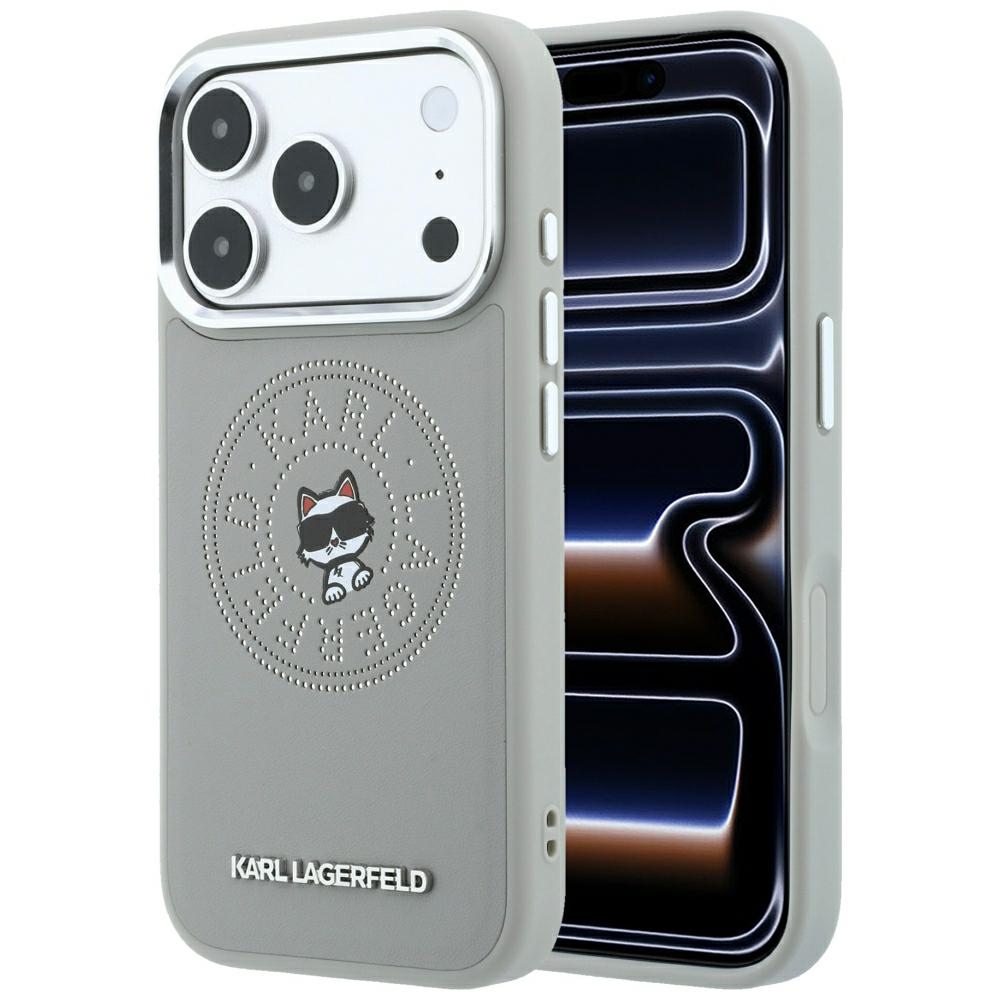 Karl Lagerfeld Point Choupette Sketch MagSafe fodral för iPhone 18 Pro / 17 Pro grå