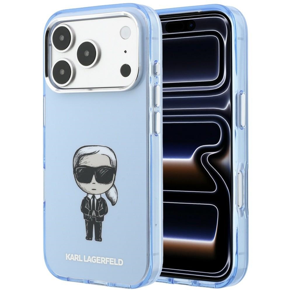 Karl Lagerfeld IML Ikonik Sketch Print MagSafe fodral för iPhone 18 Pro Max / 17 Pro Max ljusblå
