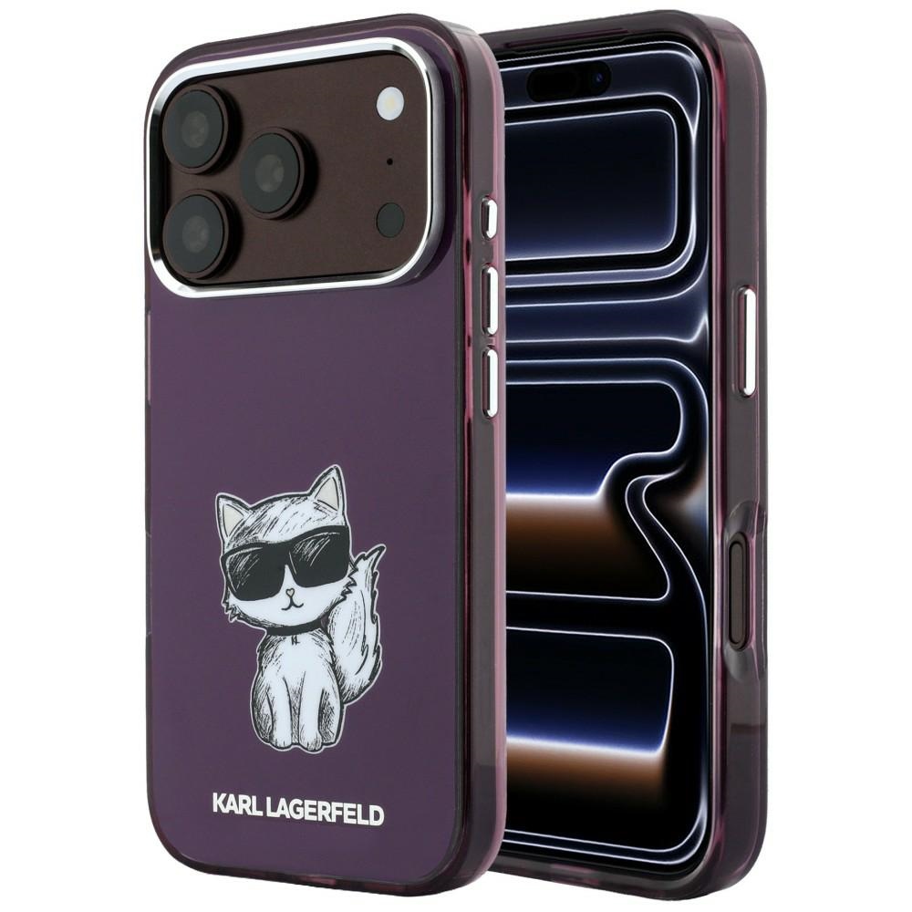 Karl Lagerfeld IML Choupette Body Sketch Print MagSafe fodral för iPhone 18 Pro Max / 17 Pro Max burgundy