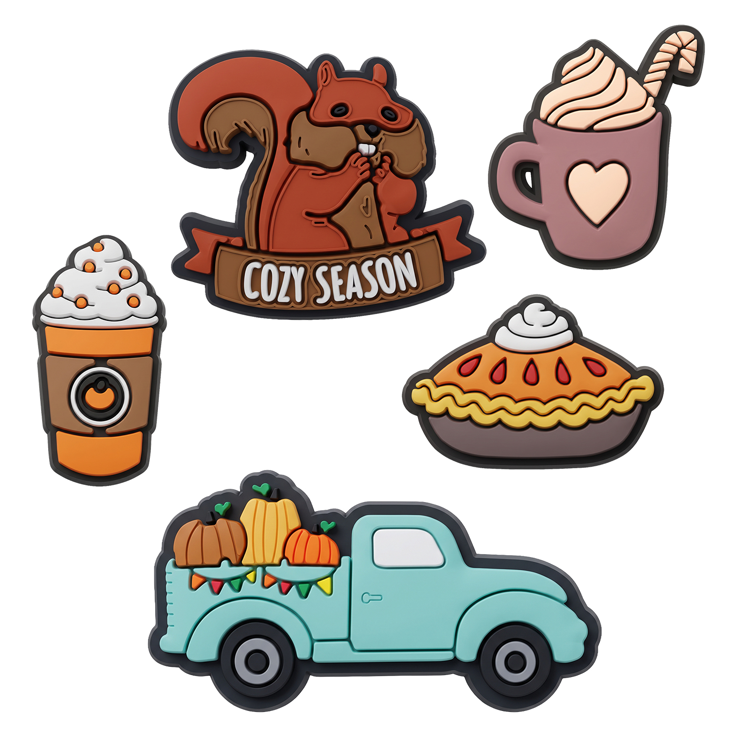 Sticker 3D pumpkin spice 5 pcs set