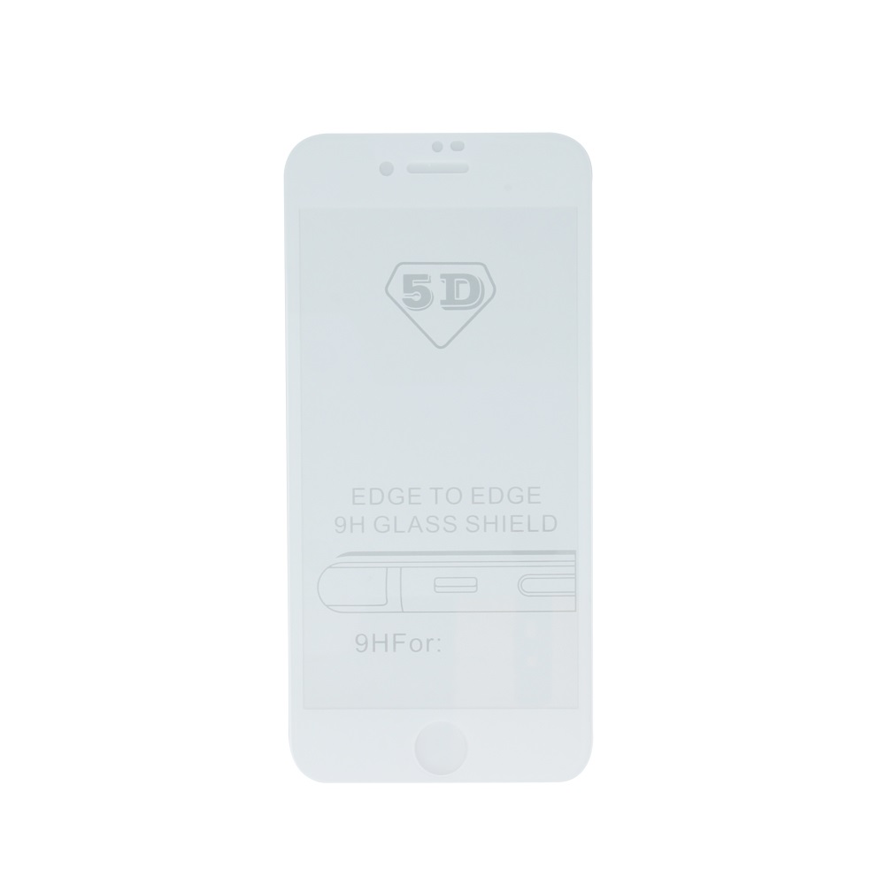 Szkło hartowane 5D do iPhone 7 Plus / 8 Plus biała ramka