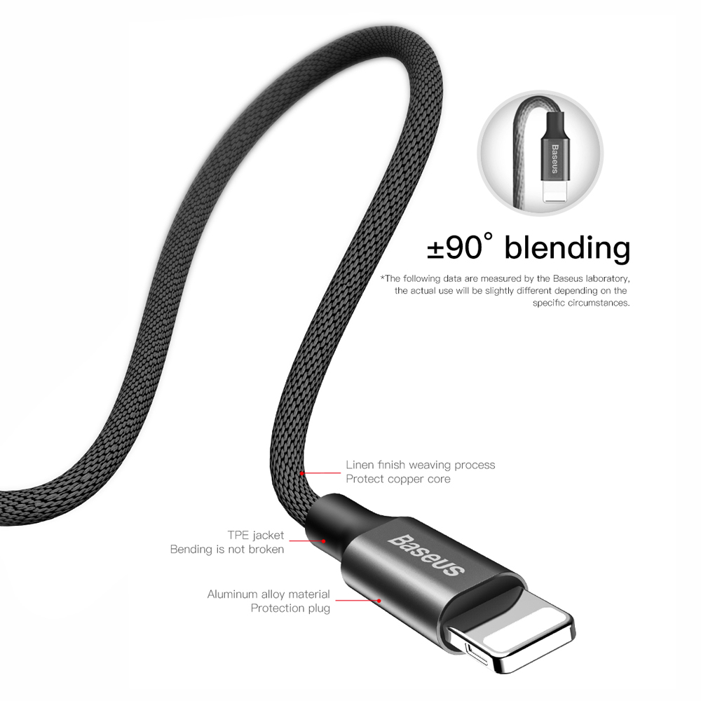 Baseus cable Yiven USB – Lightning 1,8 m 2A black