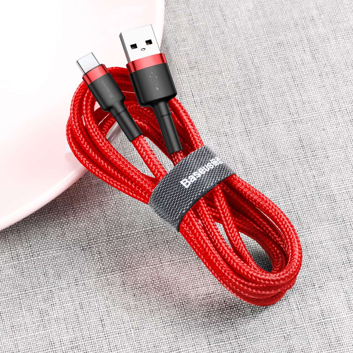Baseus cable Cafule USB – USB-C 0,5 m 3A red