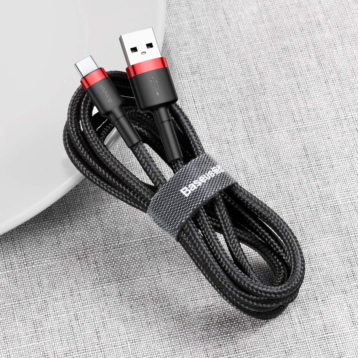 Baseus cable Cafule USB – USB-C 0,5 m 3A red-black