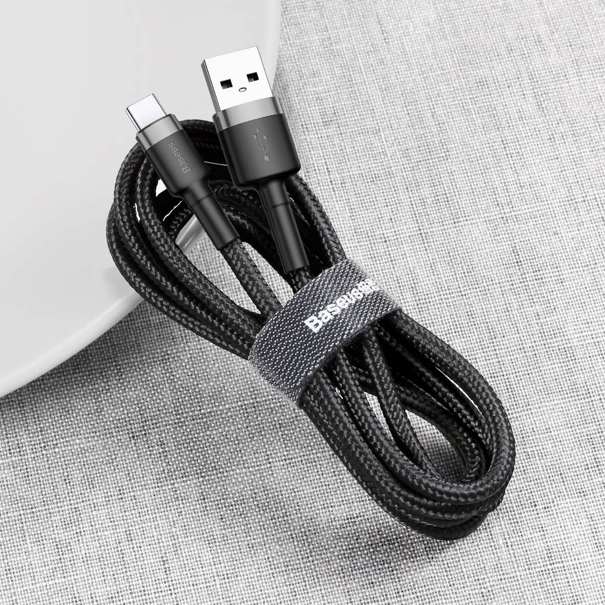 Baseus cable Cafule USB – USB-C 0,5 m 3A gray-black