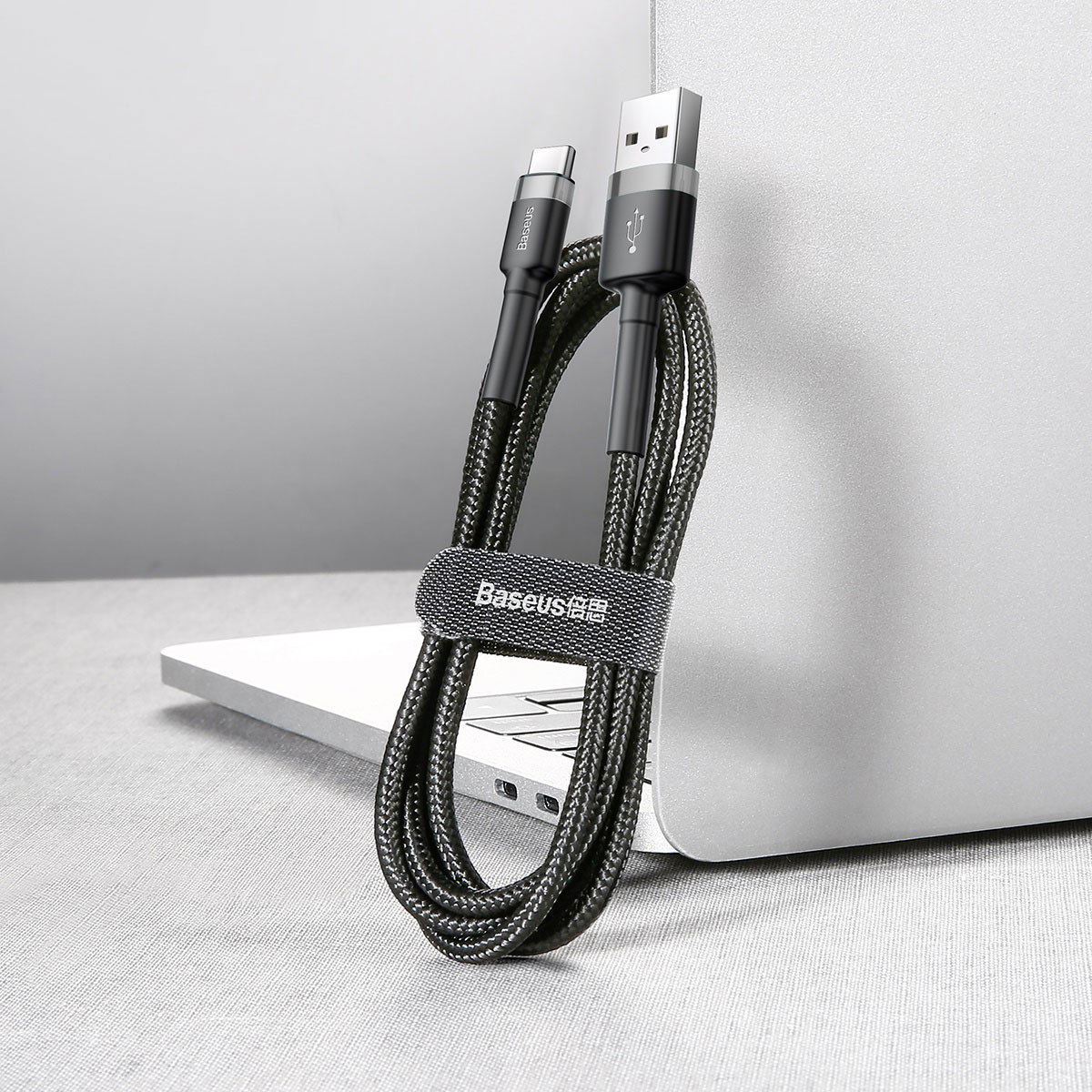 Baseus sladd Cafule USB – USB-C 1,0 m 3A grå-svart