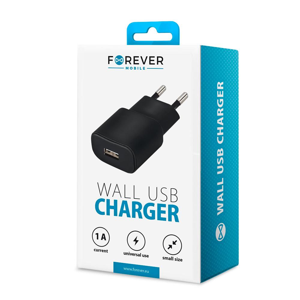 Forever TC-01 charger 1x USB 1A black