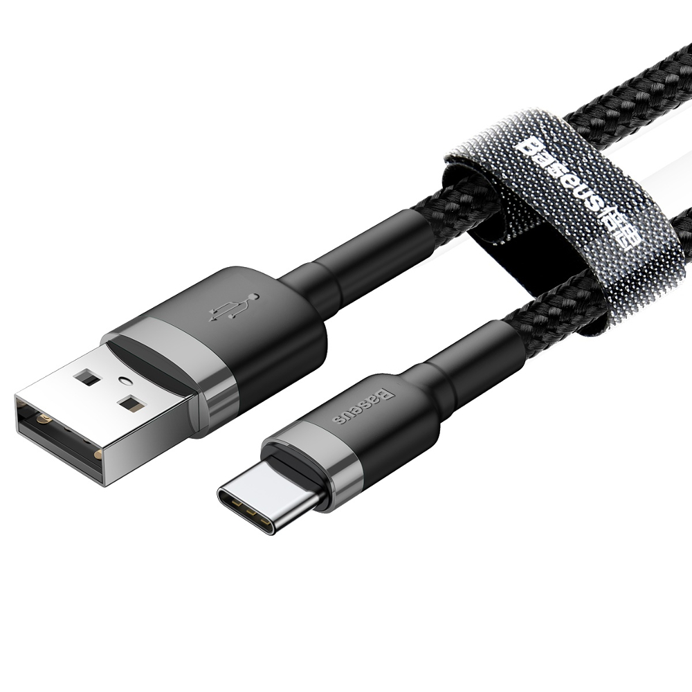 Baseus cable Cafule USB – USB-C 2,0 m 2A gray-black
