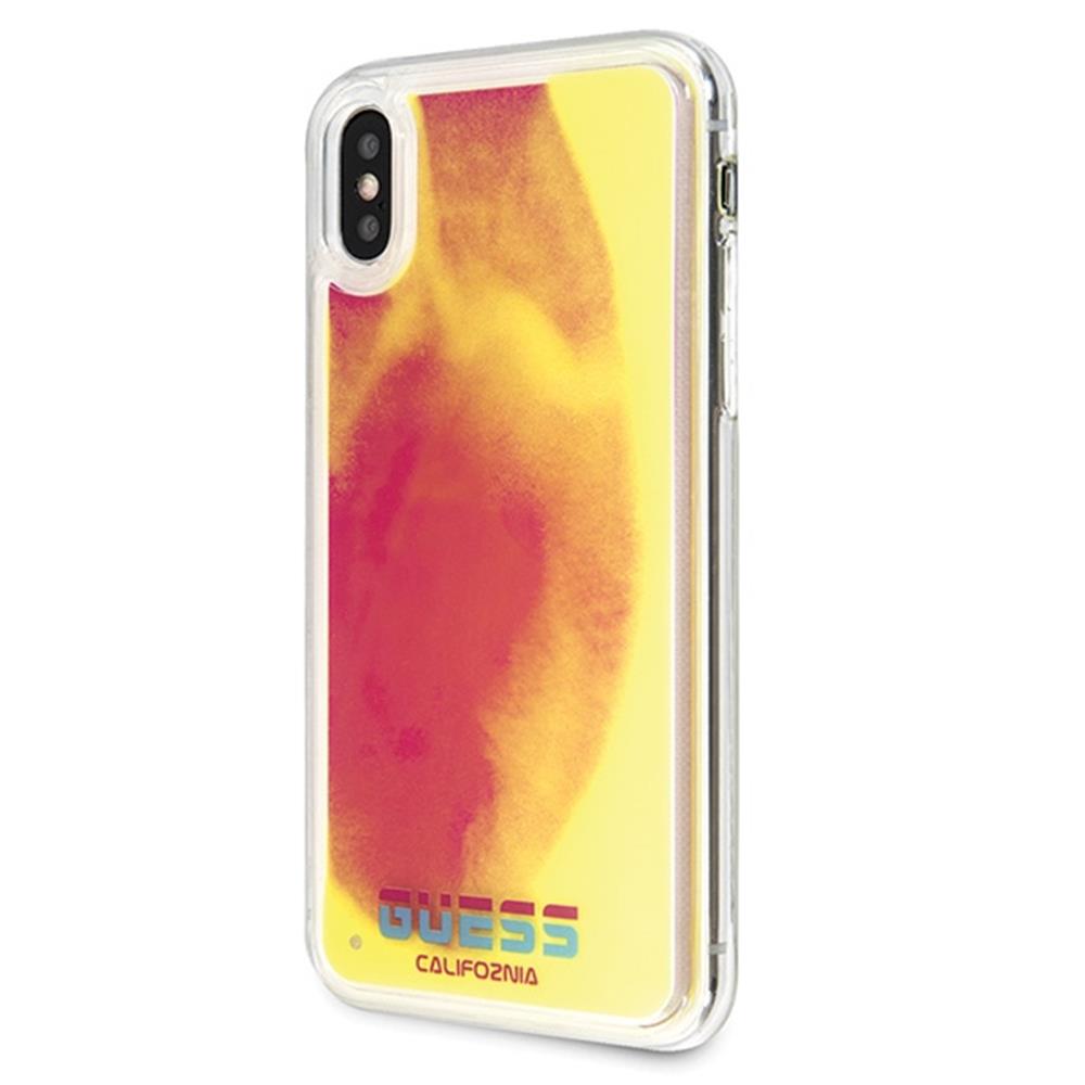 Guess case for iPhone X / XS GUHCPXGLCPI pink case Glow in the Dark
