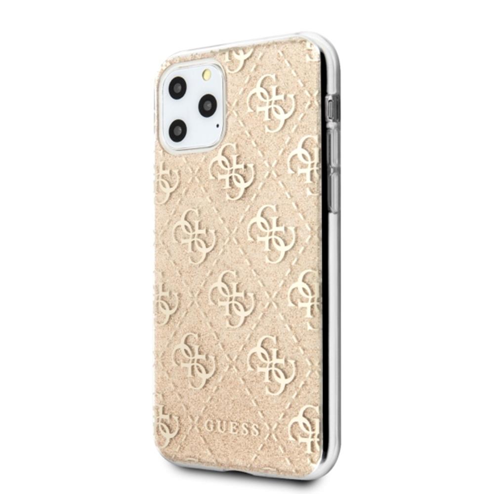 professionel desinficere slap af Guess case for iPhone 11 Pro GUHCN58PCU4GLGO gold hard case 4G Glitter