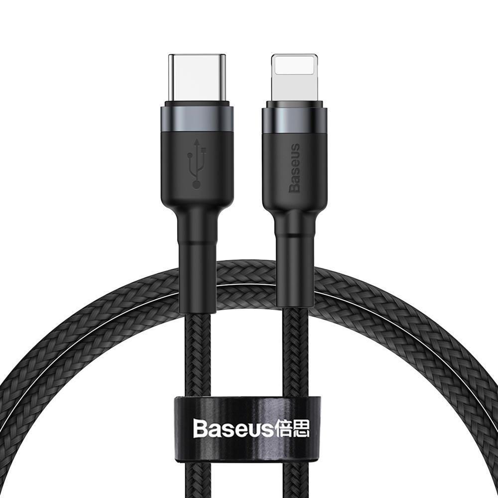 Baseus cable Cafule PD USB-C – Lightning 1,0 m gray-black 18W