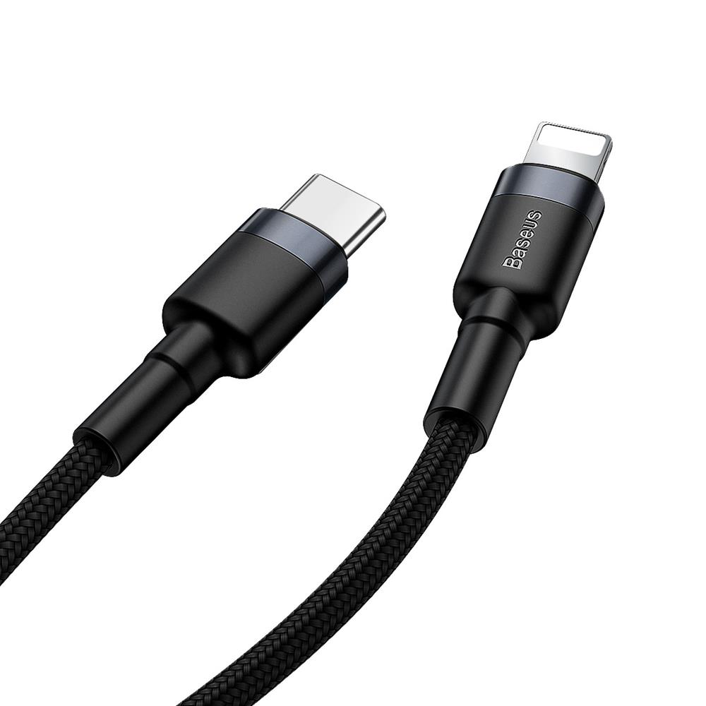 Baseus cable Cafule PD USB-C – Lightning 1,0 m gray-black 18W
