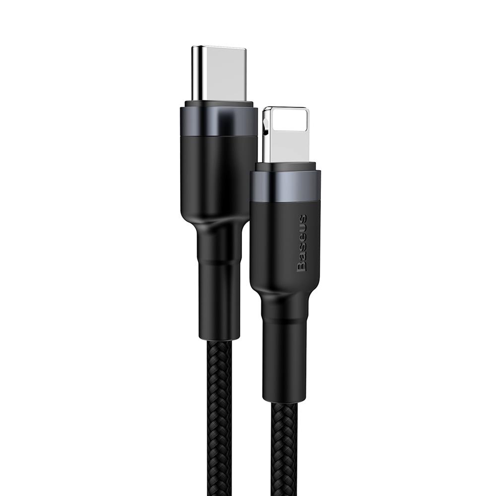 Baseus cable Cafule PD USB-C – Lightning 1,0 m gray-black 18W