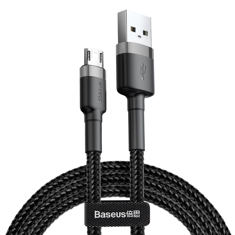 Baseus sladd Cafule USB – microUSB 2,0 m 1,5A grå-svart