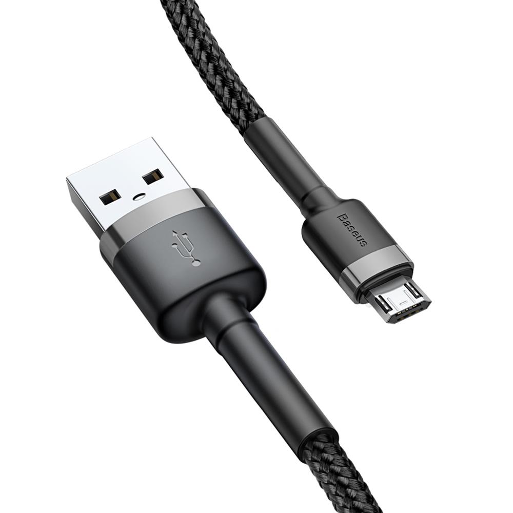 Baseus sladd Cafule USB – microUSB 2,0 m 1,5A grå-svart