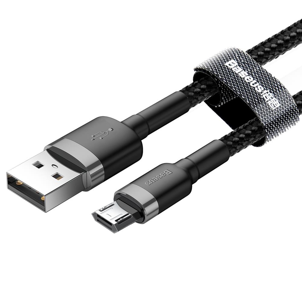 Baseus sladd Cafule USB – microUSB 2,0 m 1,5A grå-svart