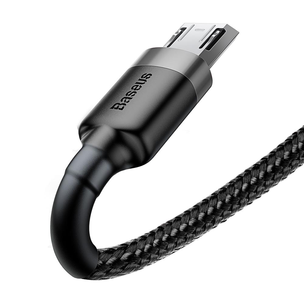 Baseus sladd Cafule USB – microUSB 2,0 m 1,5A grå-svart