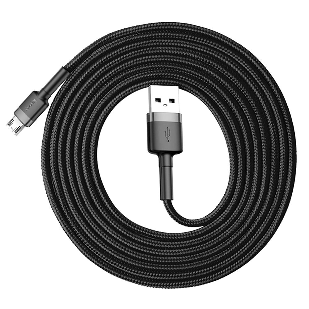 Baseus sladd Cafule USB – microUSB 2,0 m 1,5A grå-svart