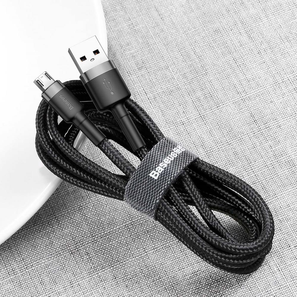 Baseus sladd Cafule USB – microUSB 2,0 m 1,5A grå-svart