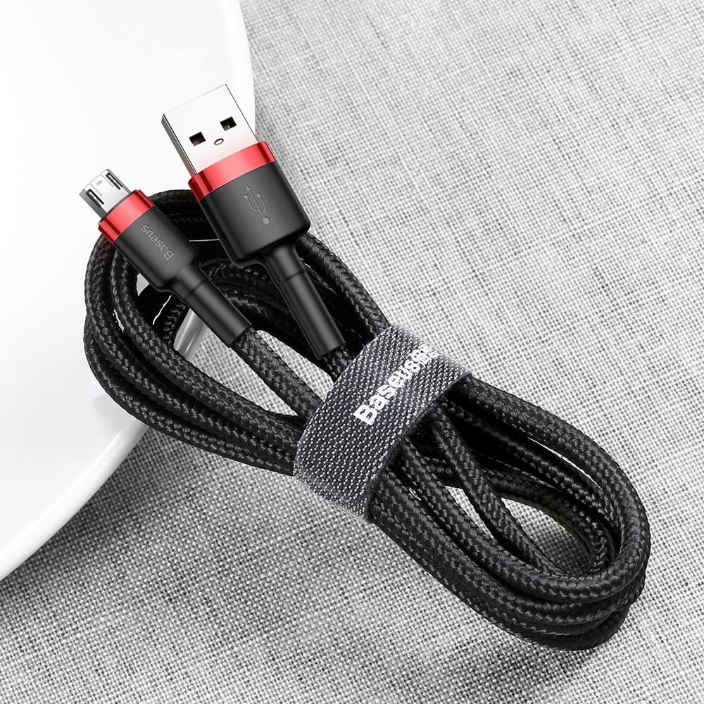 Baseus cable Cafule USB – microUSB 3,0 m 1,5A red-black