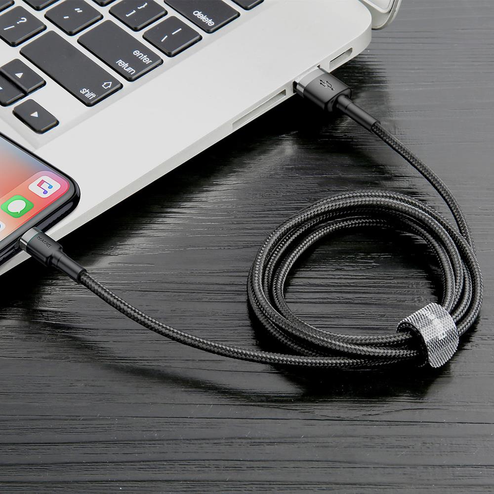 Baseus cable Cafule USB – Lightning 0,5 m 2,4A grey-black