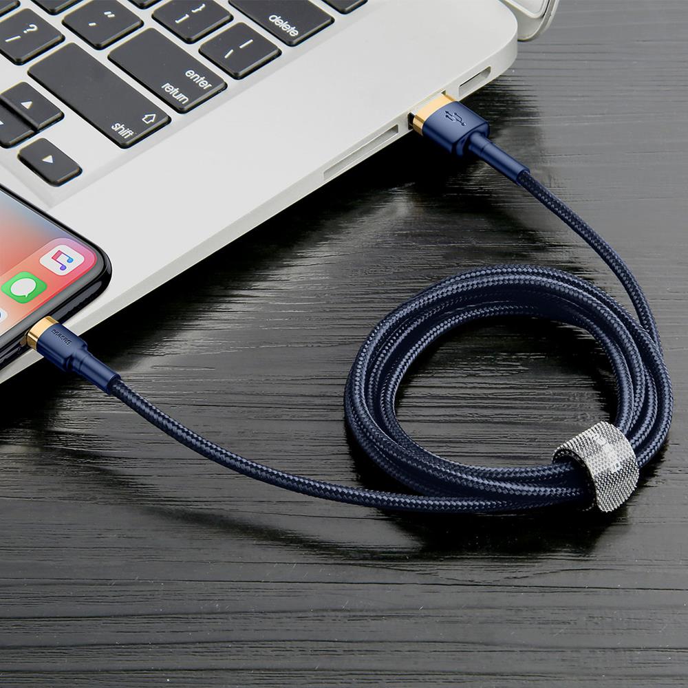 Baseus cable Cafule USB – Lightning 1,0 m 2,4A gold-blue