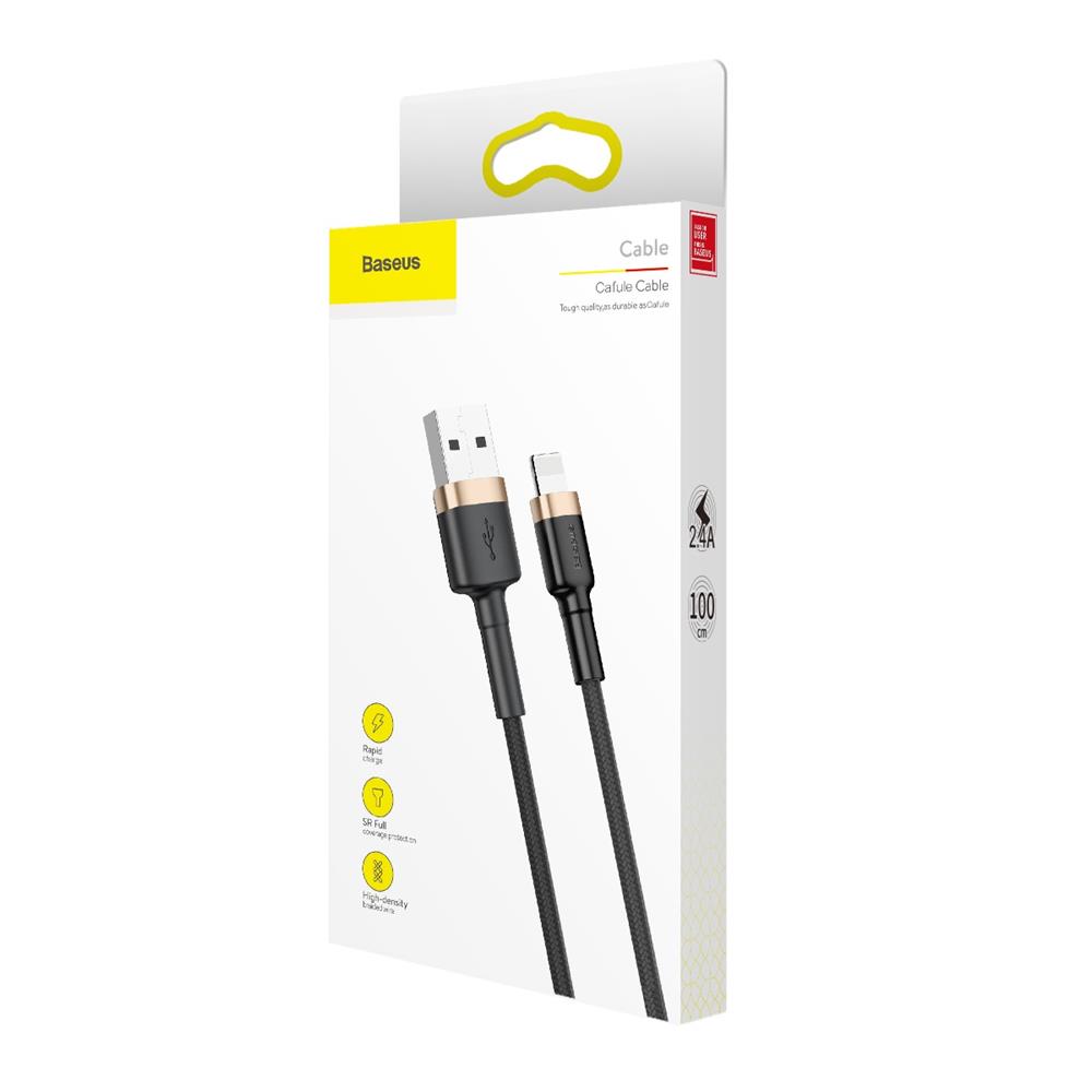 Baseus cable Cafule USB – Lightning 1,0 m 2,4A gold-black