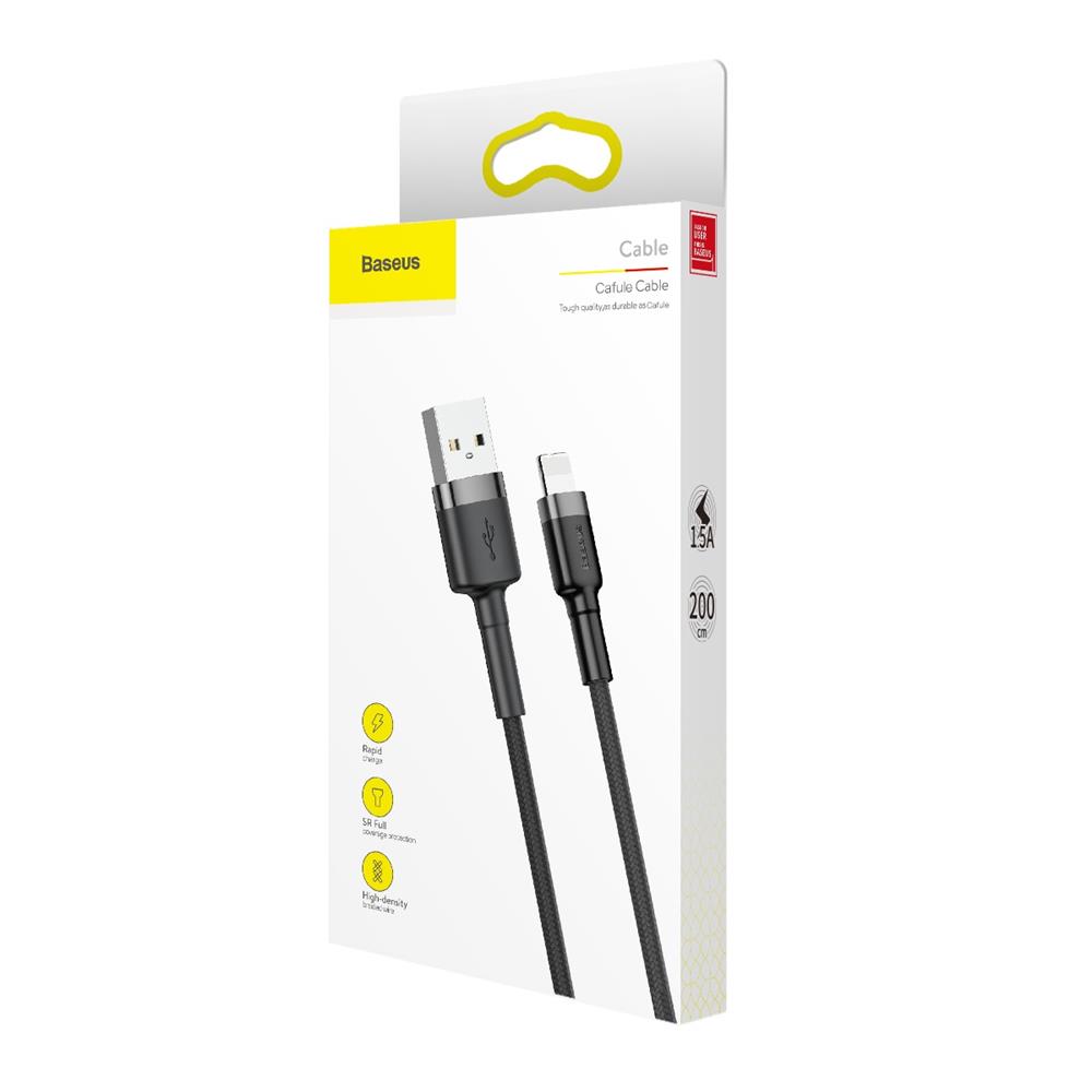 Baseus cable Cafule USB – Lightning 2,0 m 1,5A gray-black