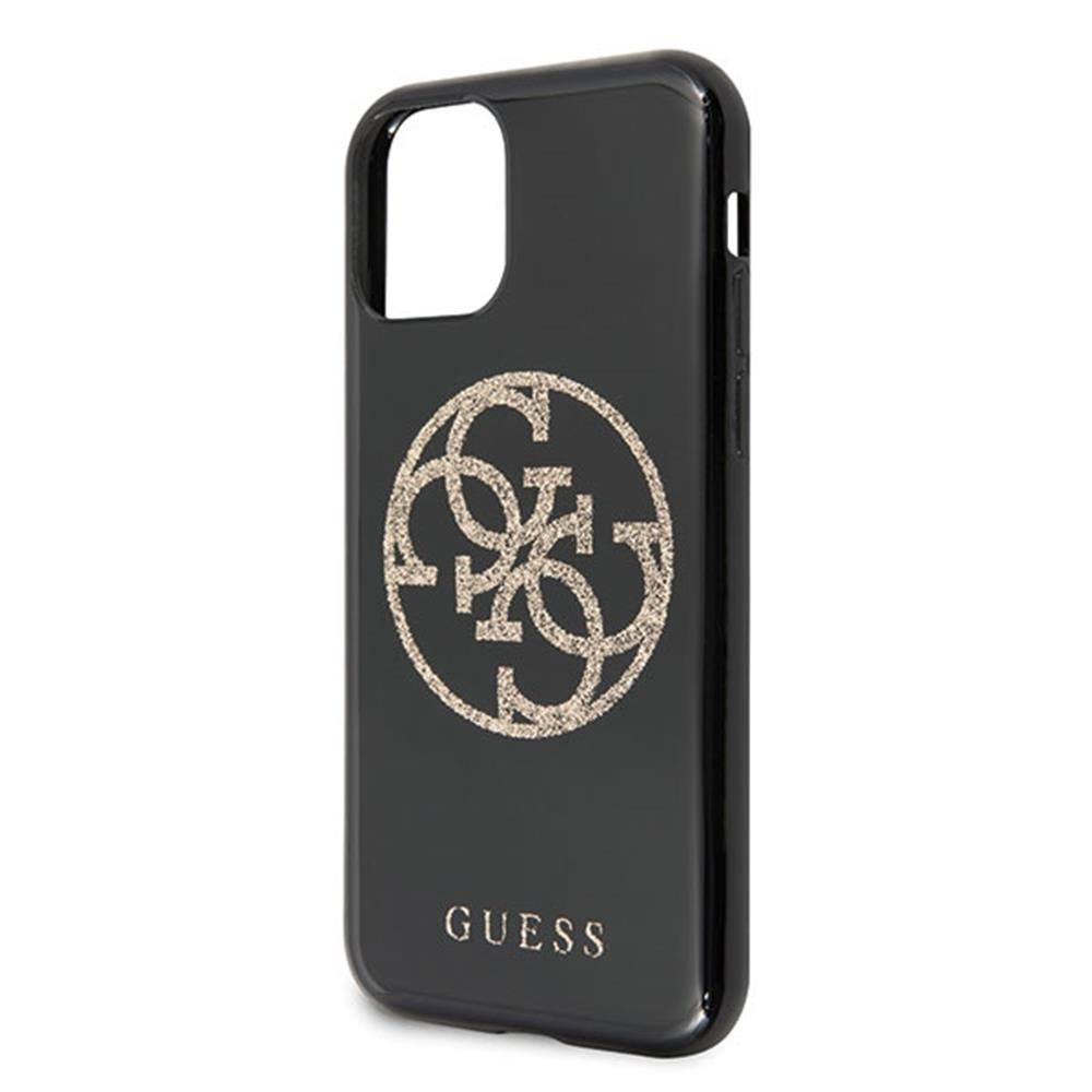 Guess Case For Iphone 11 Pro Guhcn58tpubkglg Black Hard Case Glitter 4g Circle Logo