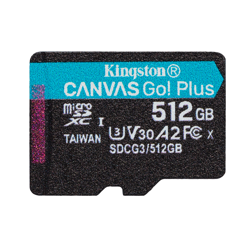 Kingston SDG3/512GB Carte mémoire SD Card 512GB SDXC Canvas Go Plus 170R C10 UHS-I U3 V30 
