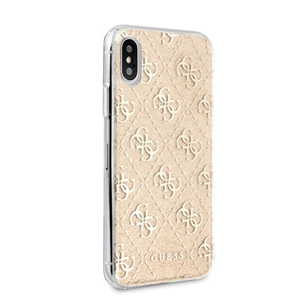 Guess case for iPhone X / XS gold hard case 4G Glitter